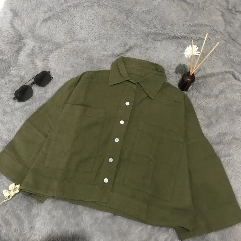 Casual Crop top Wanita green photo 1