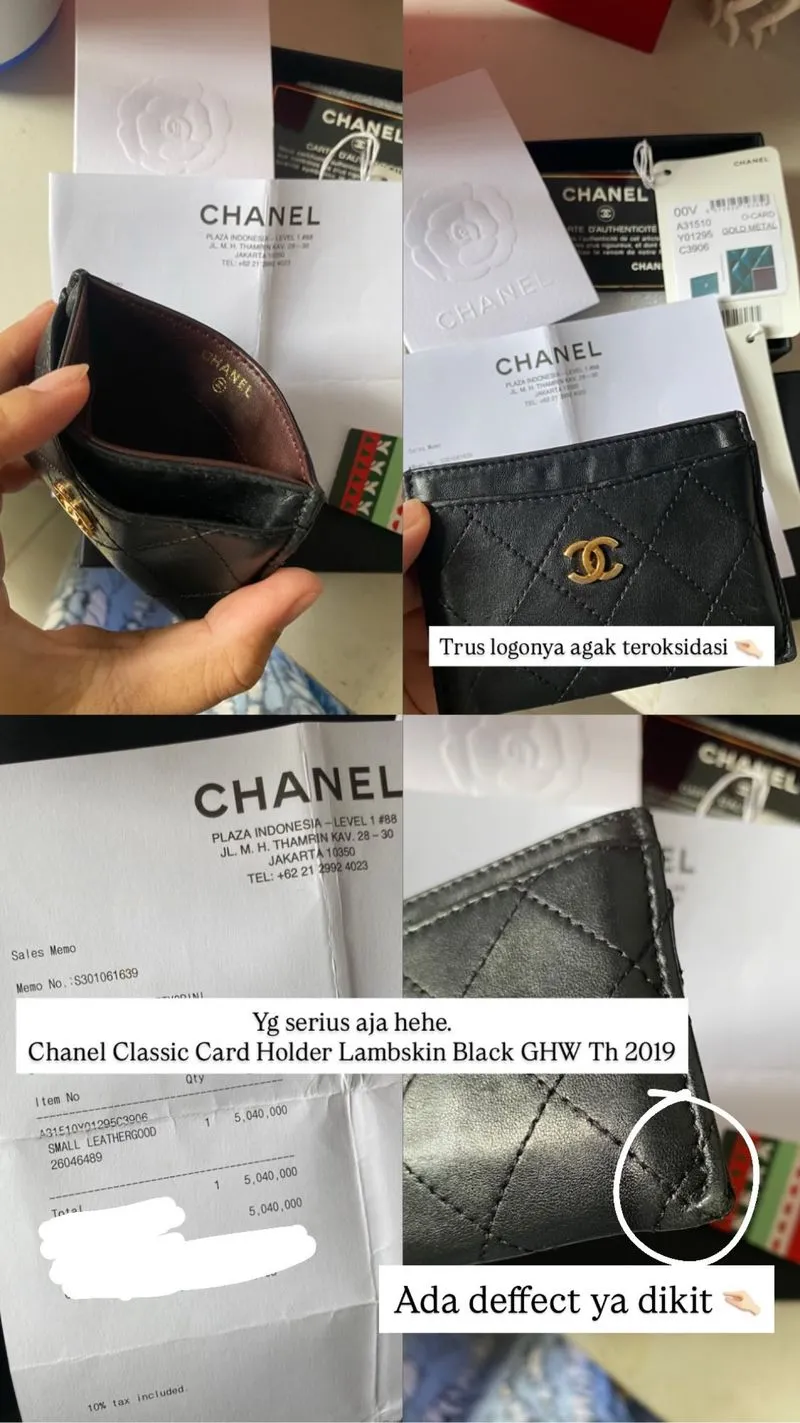Chanel Classic Card Holder Lambskin Black GHW Tahun 2019 photo 1