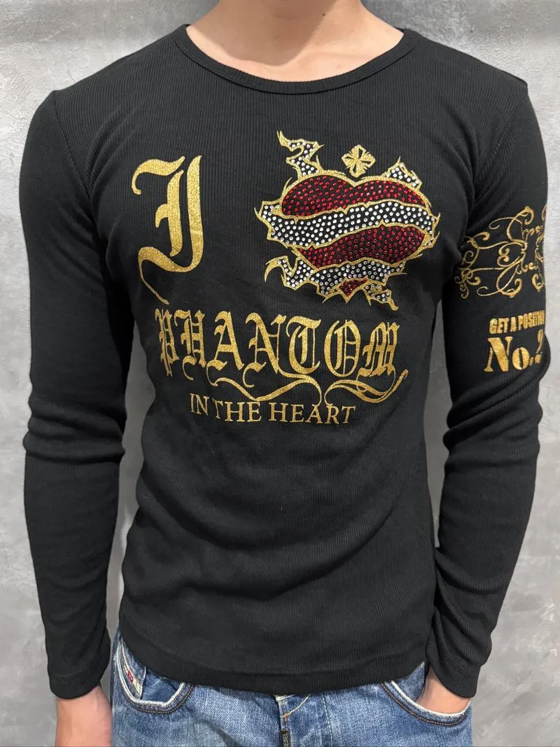 Y2K Tattoo Long Sleeve Ribbed T Shirt Ed Hardy photo 1