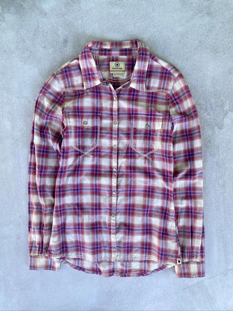 Y2k CONVERS plaid flannel photo 1