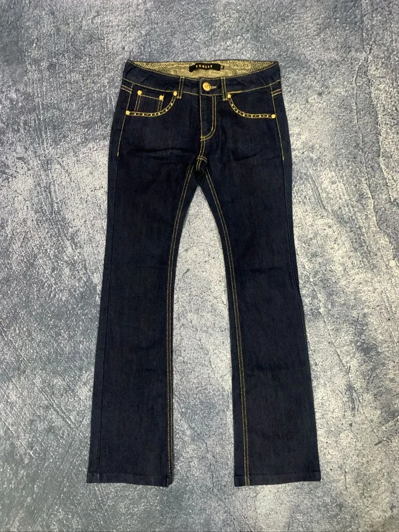 Egoist Y2k Embroidery Denim Pants vkei grunge goth photo 1