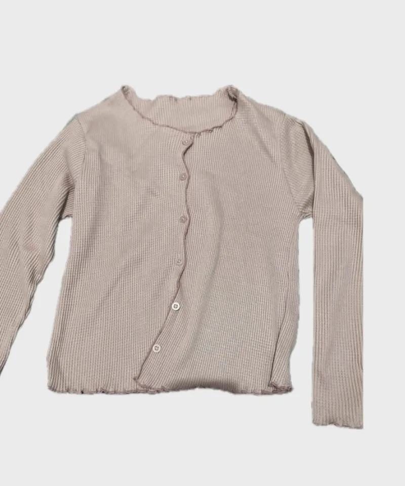 Pink waffle cardigan photo 1
