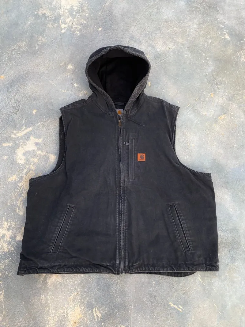 Carhartt Washed Duck Fleece-Lined Hooded Vest photo 1
