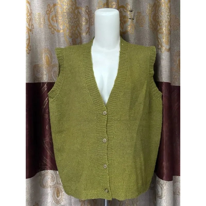 Olive Knit Vest  photo 1