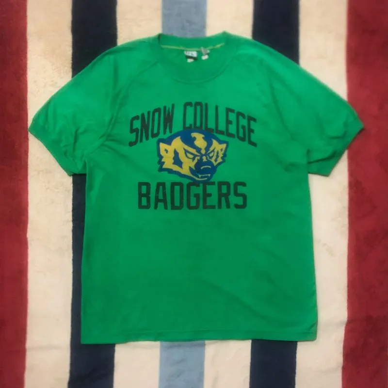 Vintage Snow College Badgers Ringer T-Shirt photo 1