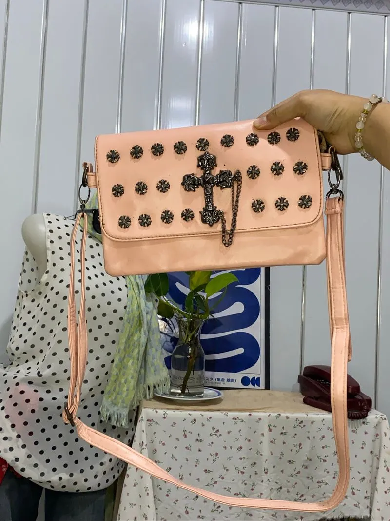 goth x pastel pink mini coffin bag slingbag photo 1