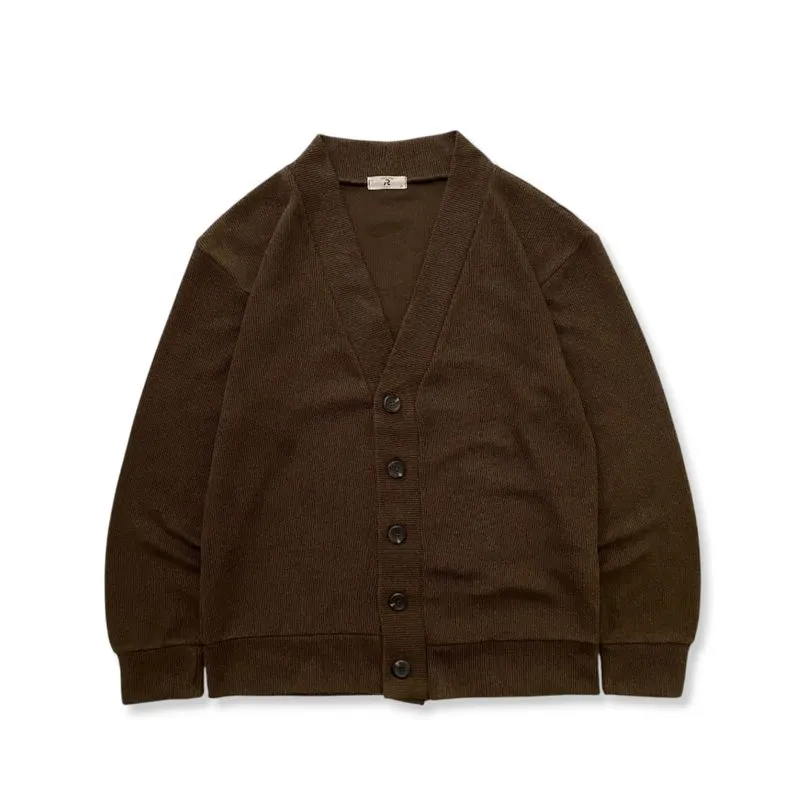 Cardigan basic dark brown, cardigan unisex  photo 1