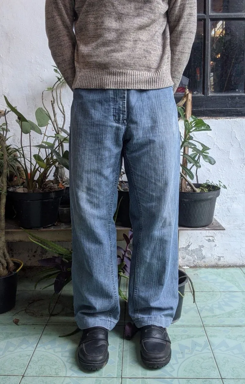 Vintage Baggy Denim Jeans Stripe Wash - by Lee Boss  photo 1
