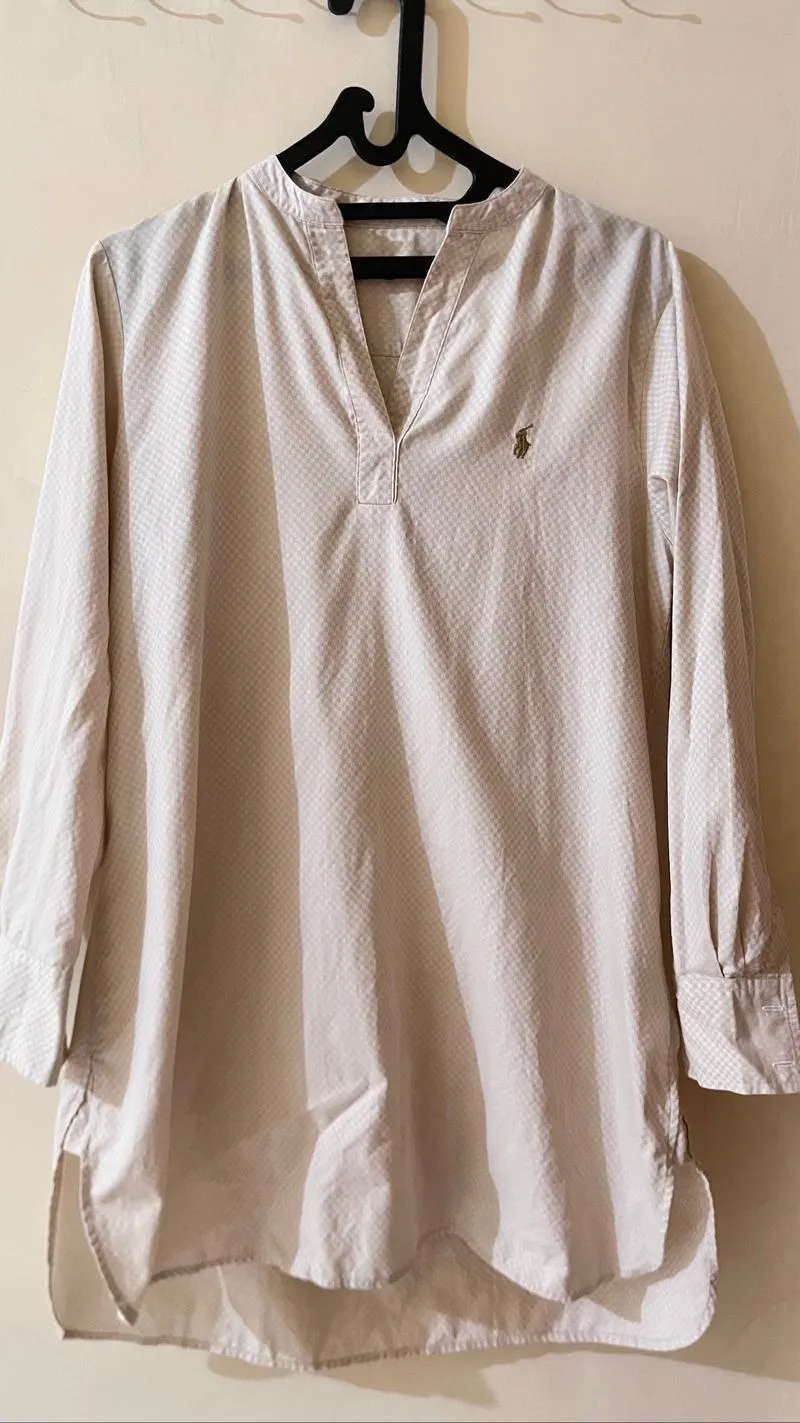 Kemeja Tunik Polo Ralph Lauren Original V-Neck Long Shirt Wa photo 1