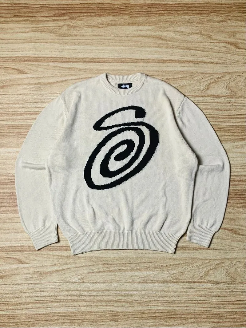 stussy curly s sweater original photo 1