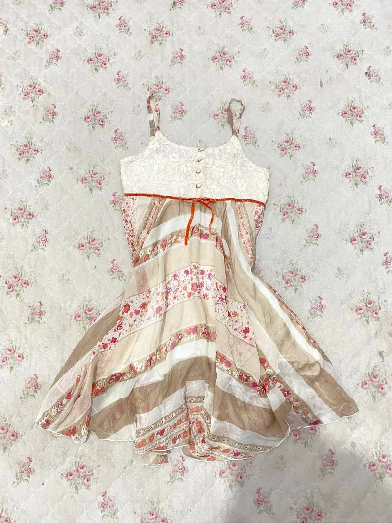 top semidress floral lace shabby fairycore coquetye rare  photo 1