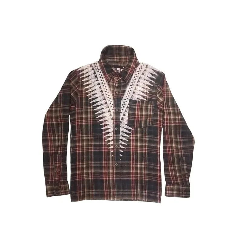Icom Long Shirt With Wings Feather Pattern Print photo 1
