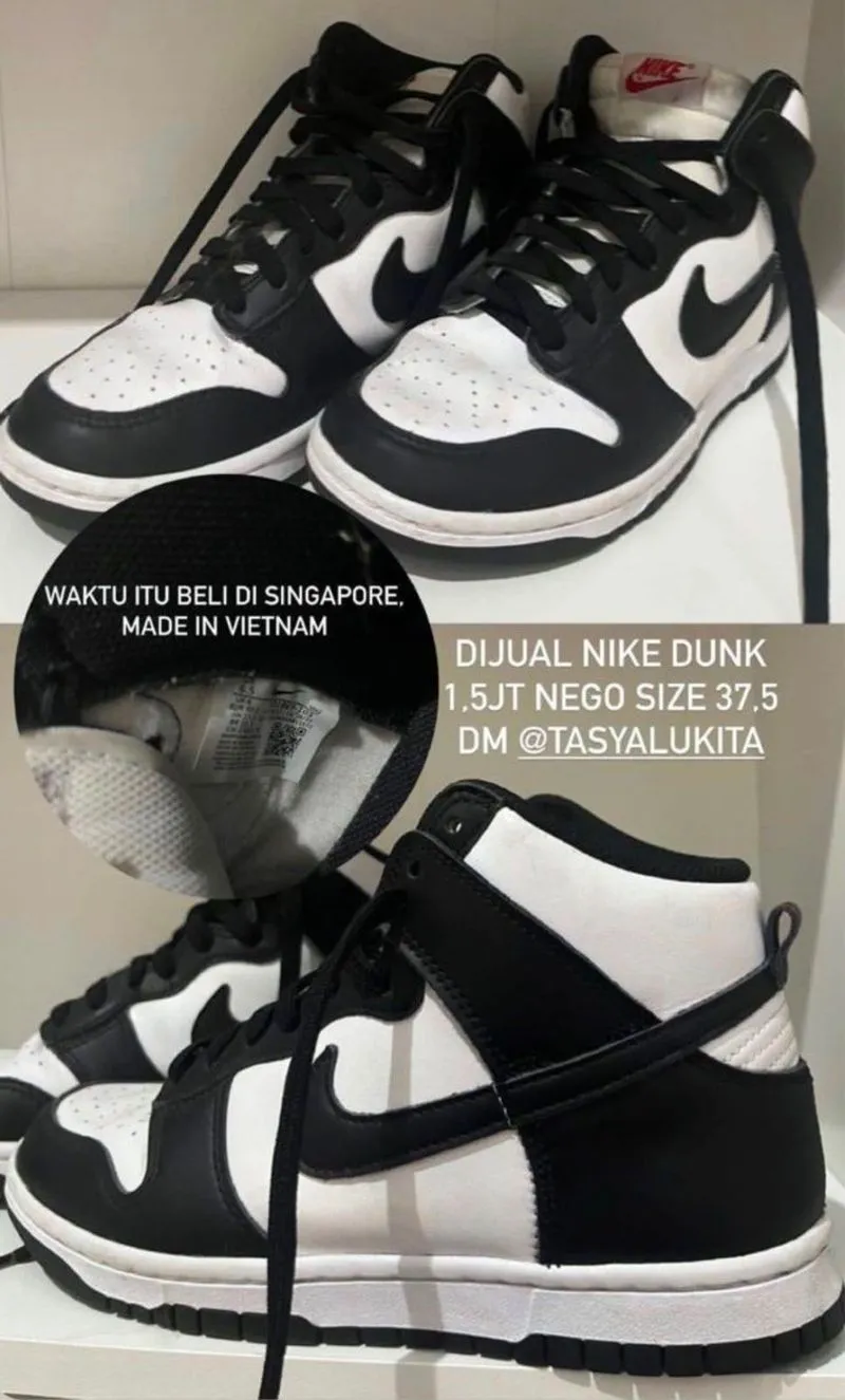 Nike Dunk High Panda Black White Sneakers Pria ORIGINAL photo 1