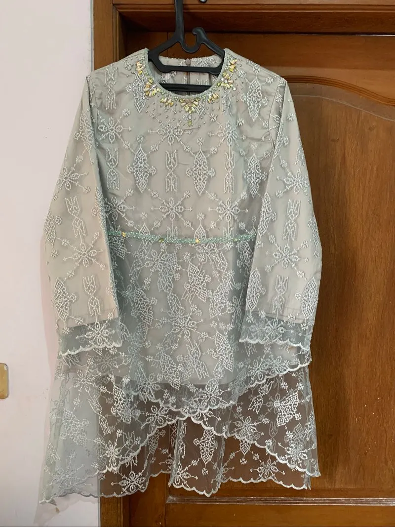 kebaya hijau mint payet mote photo 1