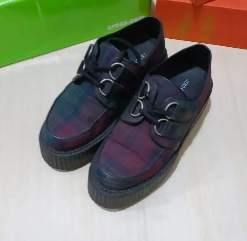 Underground Wulfrun Creeper Tartan Bordeaux Original  photo 1
