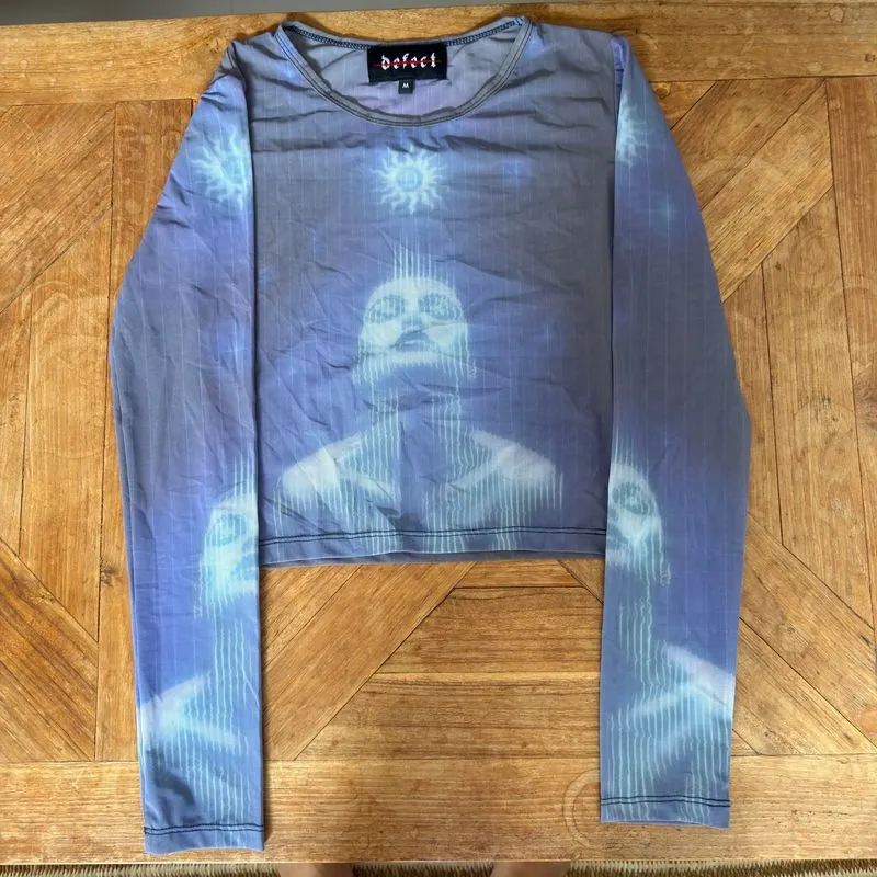 Mesh Long Sleeve Crop Top photo 1