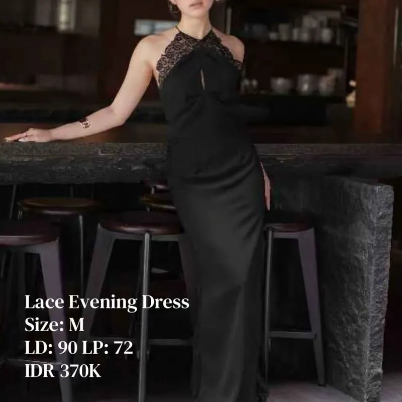 Kleita Lace Backless Black Dress photo 1