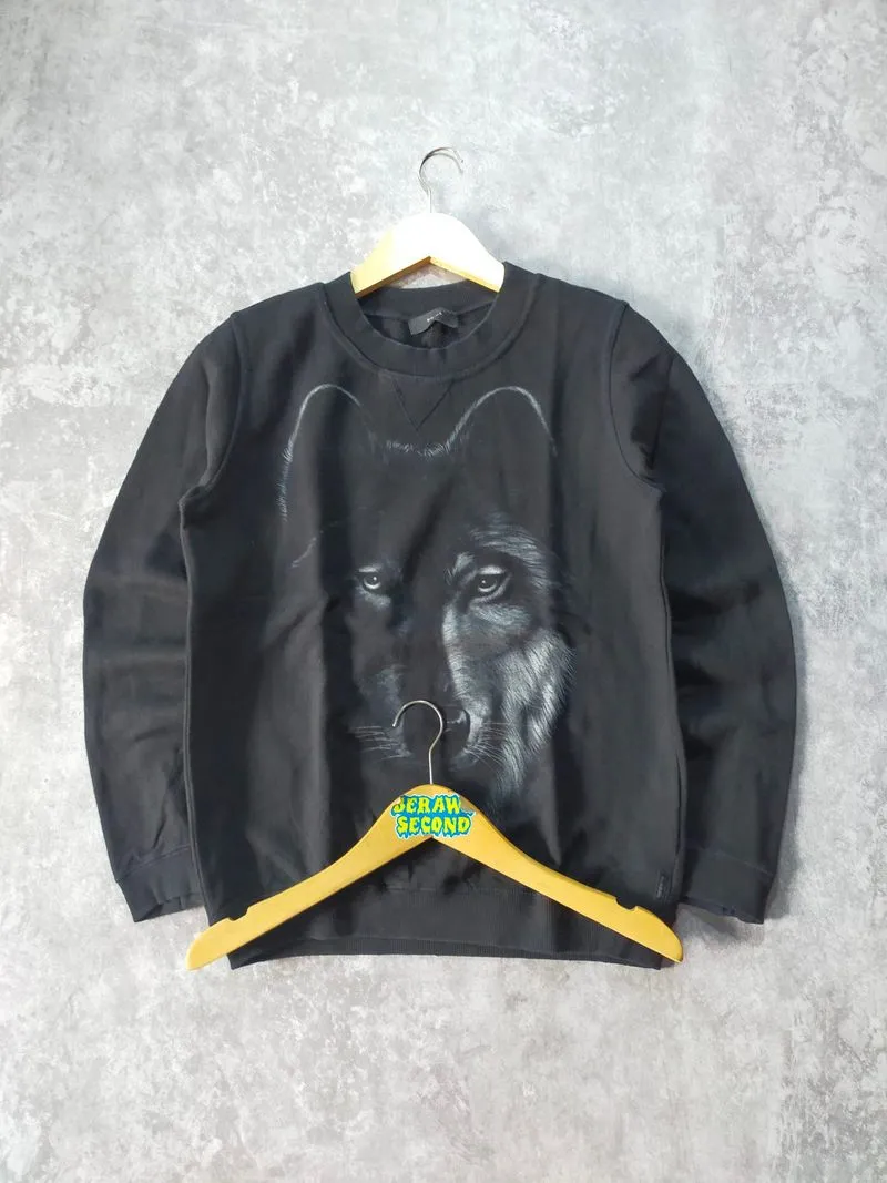 Sweatshirt/Crewneck Rare Diesel Damaged Wolf Print photo 1