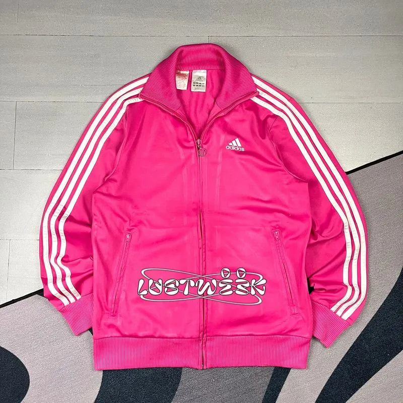 Adidas Pink Stripes White Tracktop Jacket photo 1
