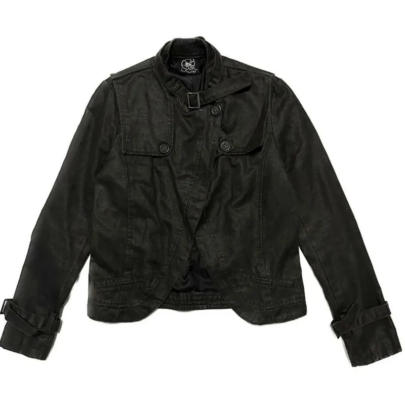 Grunge Skater Leather jacket Wanita black photo 1