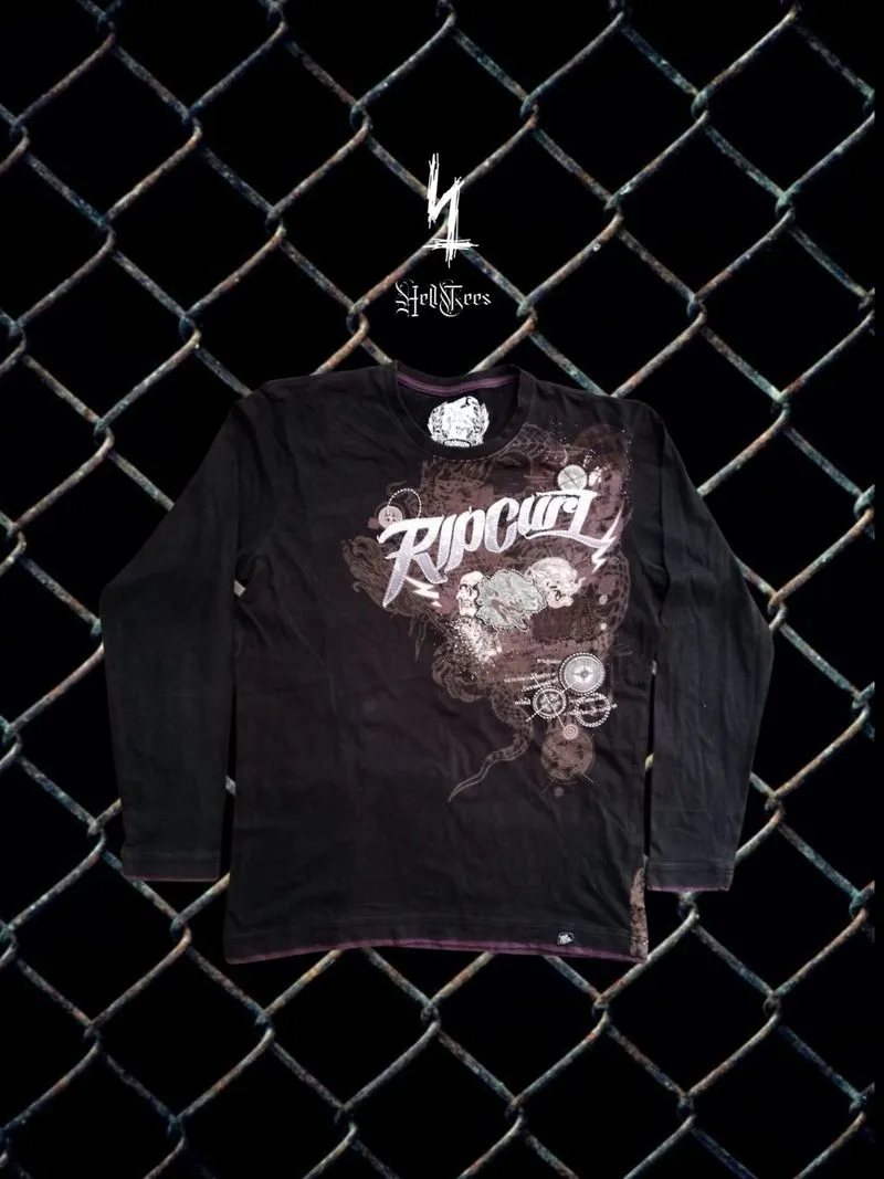 ⚜️ Y2K RIPCURL "Skull"Long Sleeve Double Layered  photo 1
