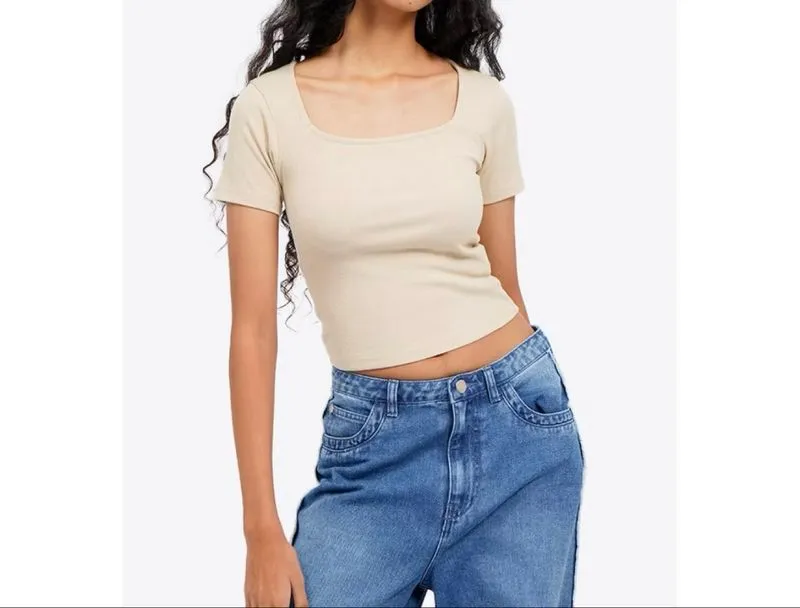 Basic Square Neck Knitted Top Colorbox  photo 1