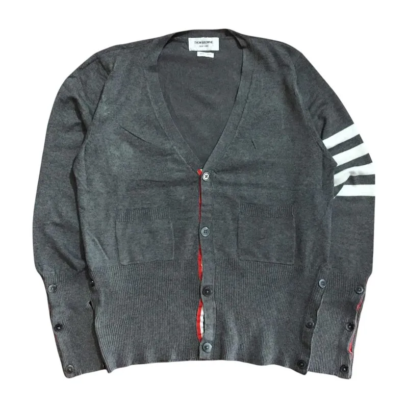 Thom Browne New York 4 Stripes Cardigan Grey photo 1