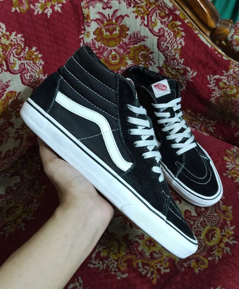 Sepatu Vans Sk8-Hi Original Black White High Size 44 photo 1