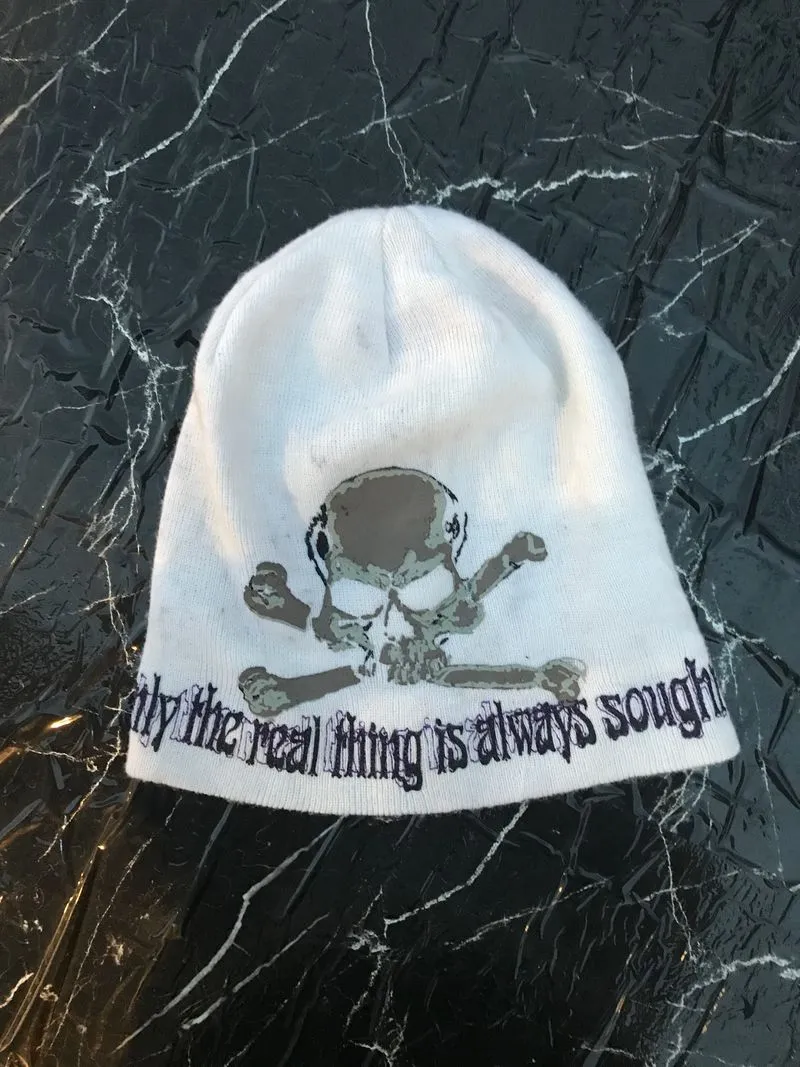 Emo Indie Hat Pria white pink photo 1