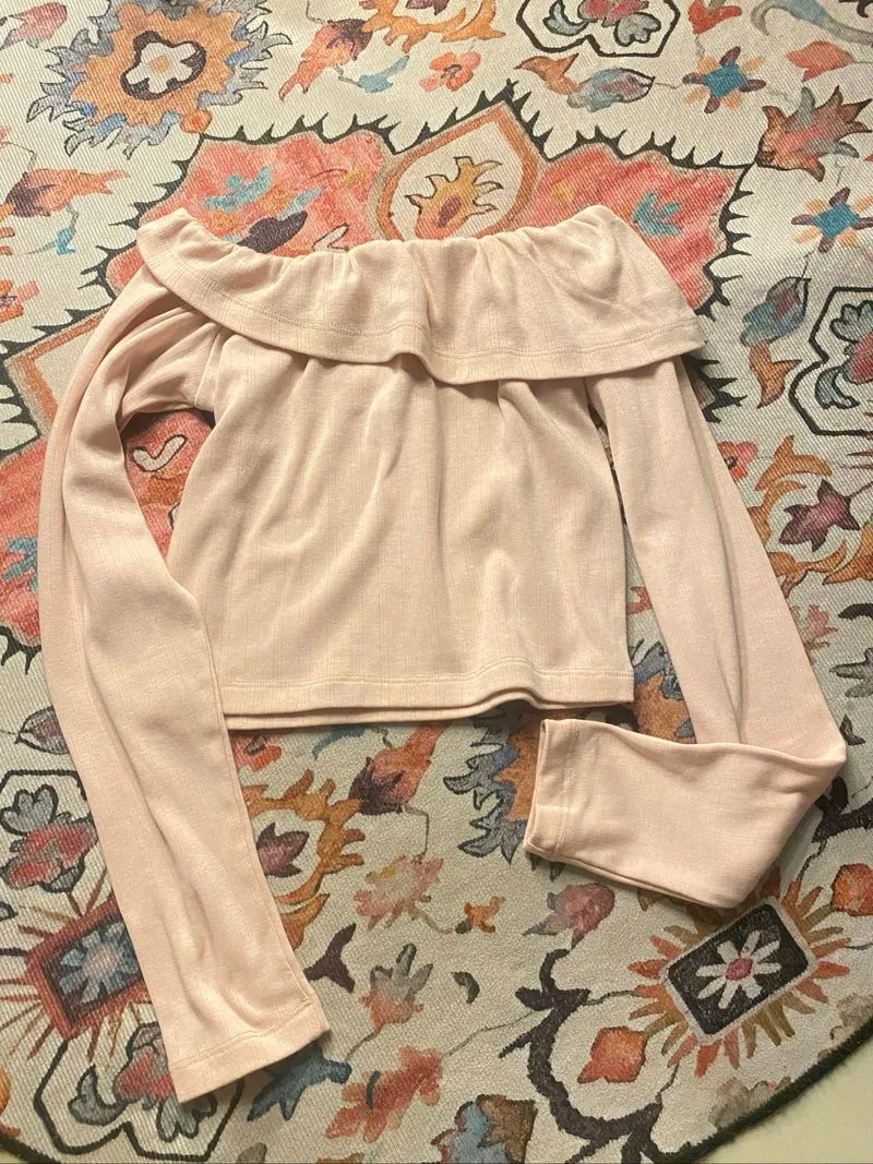 sabrina long sleeve top pink | Aesthete yourlife photo 1
