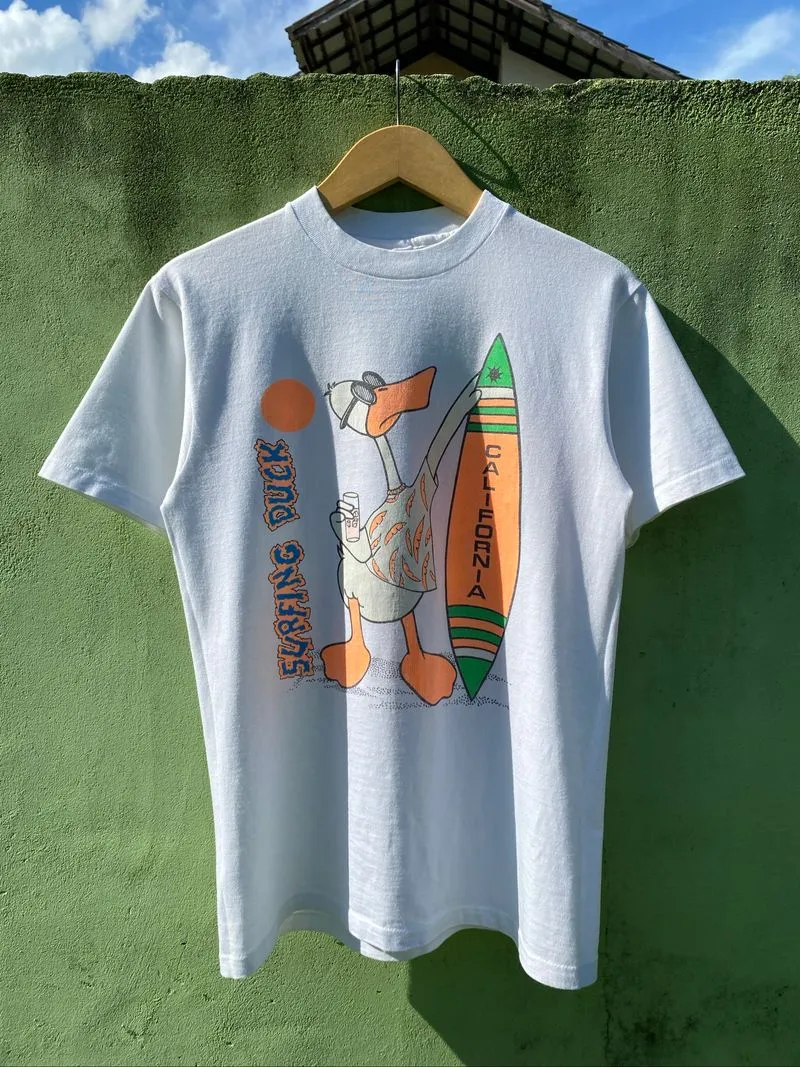 Vintage 90s Single Stitch Made In USA Rare Surfing Duck CA photo 1