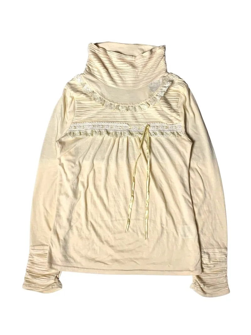Axes femme pleated rope detail lace blouse photo 1