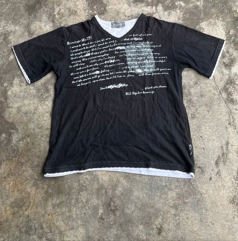 Berning Sho Double Layer T-Shirt Y2k Style photo 1