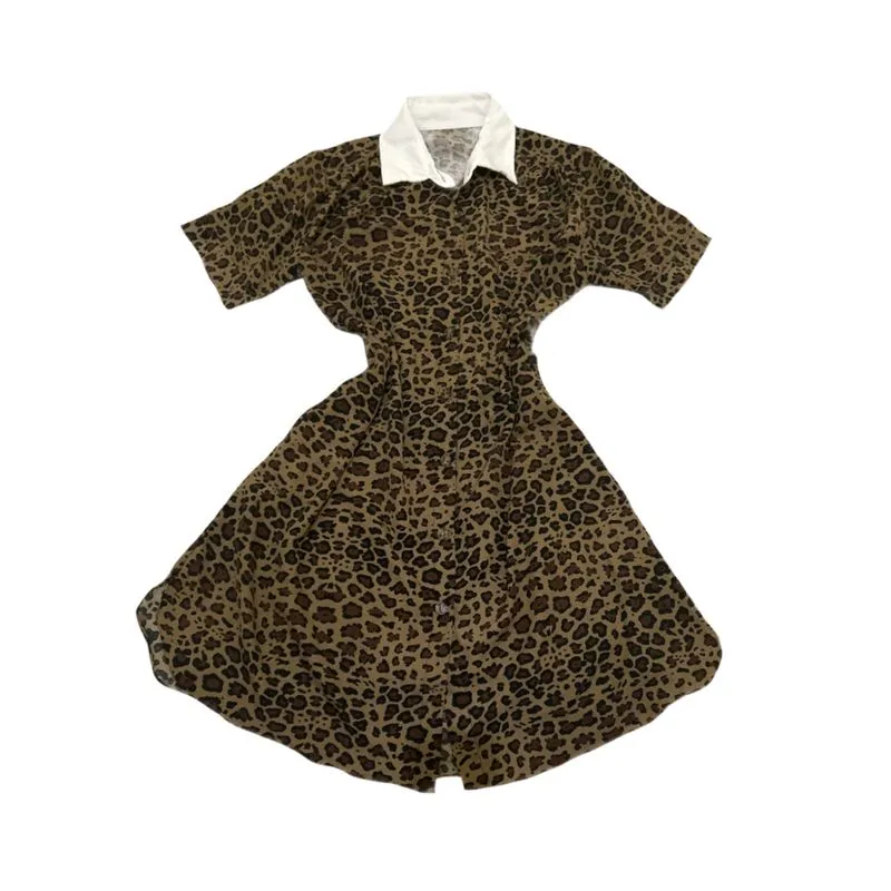 Preloved Midi Dress Leopard Y2k Ash Brown XL LD 110 P 96 photo 1