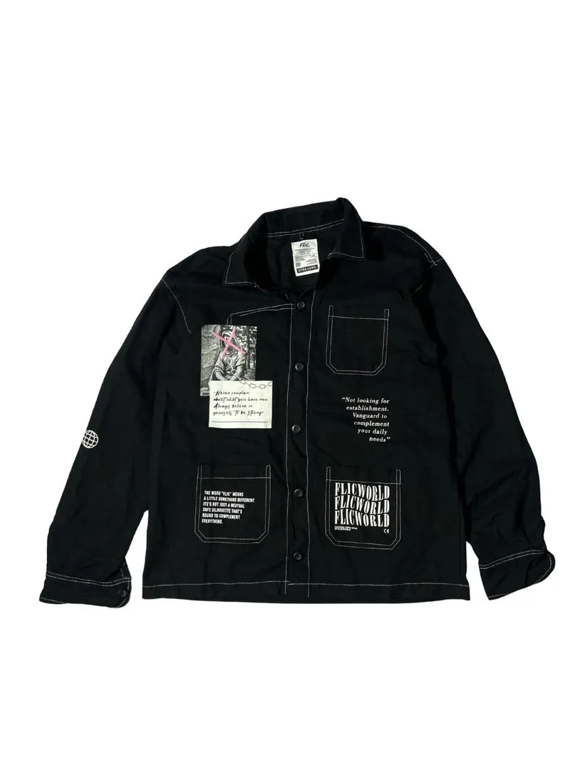 Flicworld Contrast Stitch Graphic Overshirt photo 1