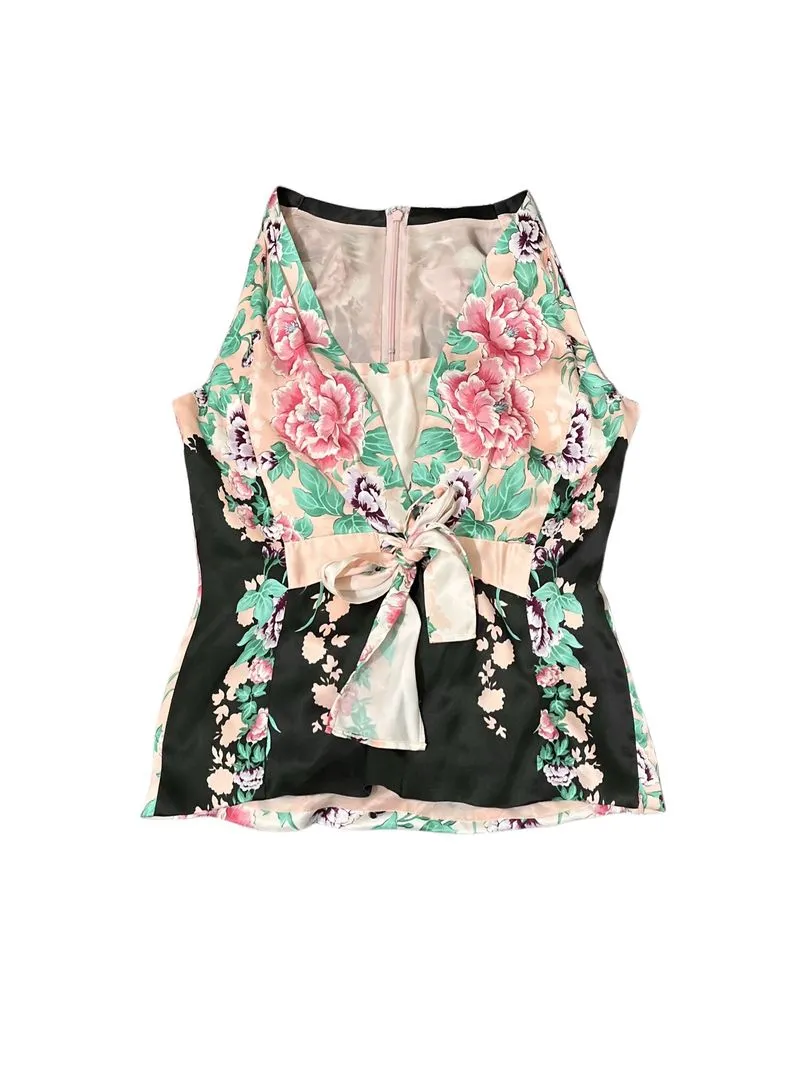 floral sleeveless top photo 1