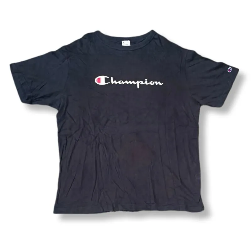 (BIG SIZE) CHAMPION BLACK T-SHIRT | KAOS | KDU #79 photo 1