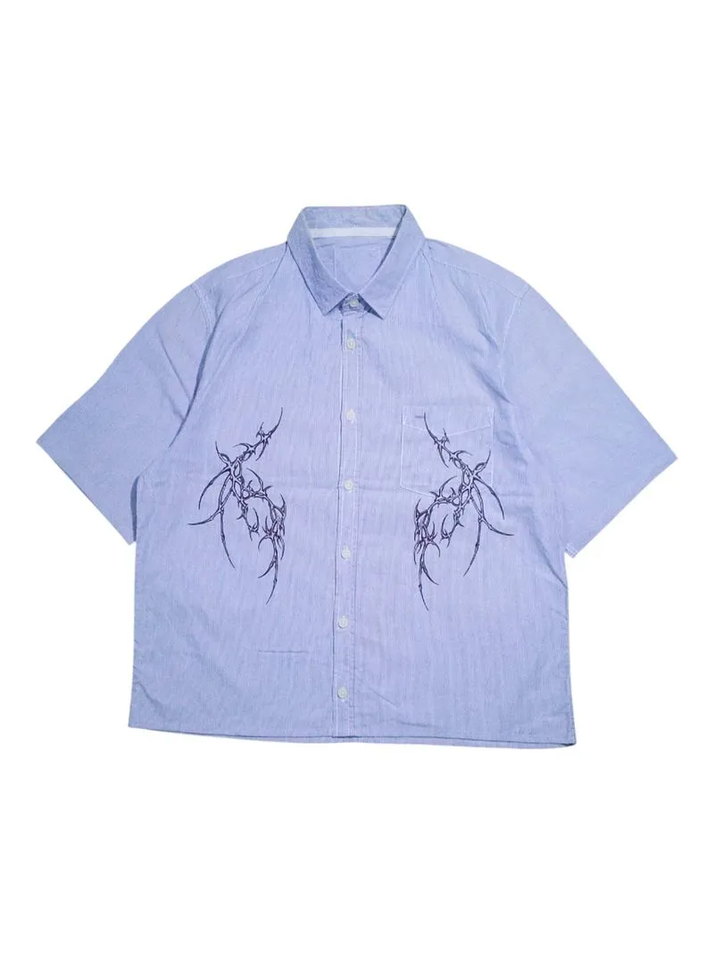 BOXY SHIRT SALUR SIGILISM PATTERN BLUESKY photo 1