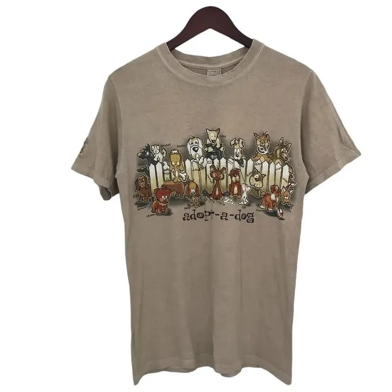Vintage Y2K T-shirt Pria tan photo 1