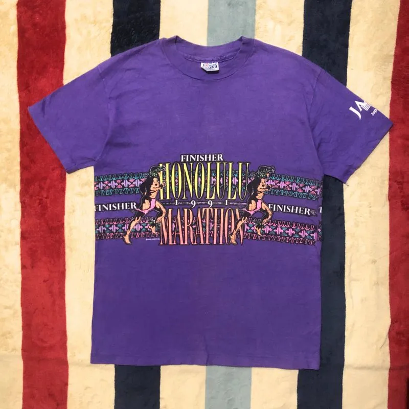 Vintage 90s Honolulu Marathon Single Stitch T-Shirt photo 1