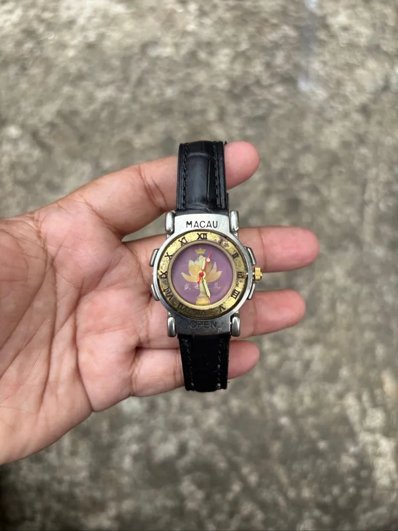 JAM TANGAN MACAU DICE FLIP VTG LEATHER STRAP SIZE SMALL photo 1