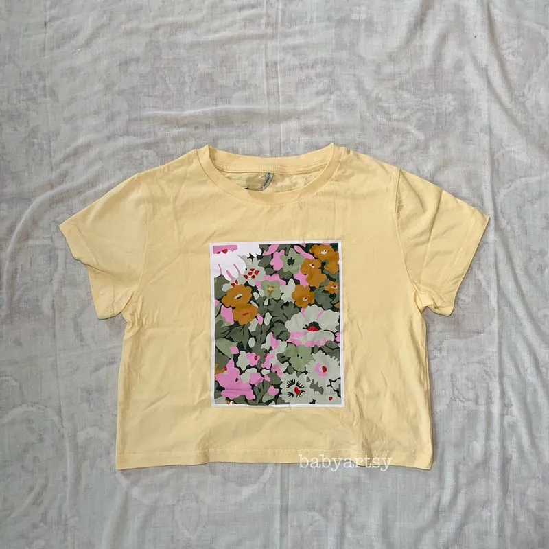 colorbox butter yellow graphic tee floral photo 1