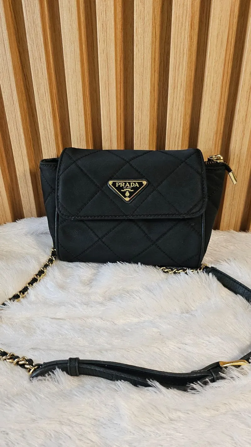 TAS PRADA NYLON BLACK QUILTED TESSUTO photo 1