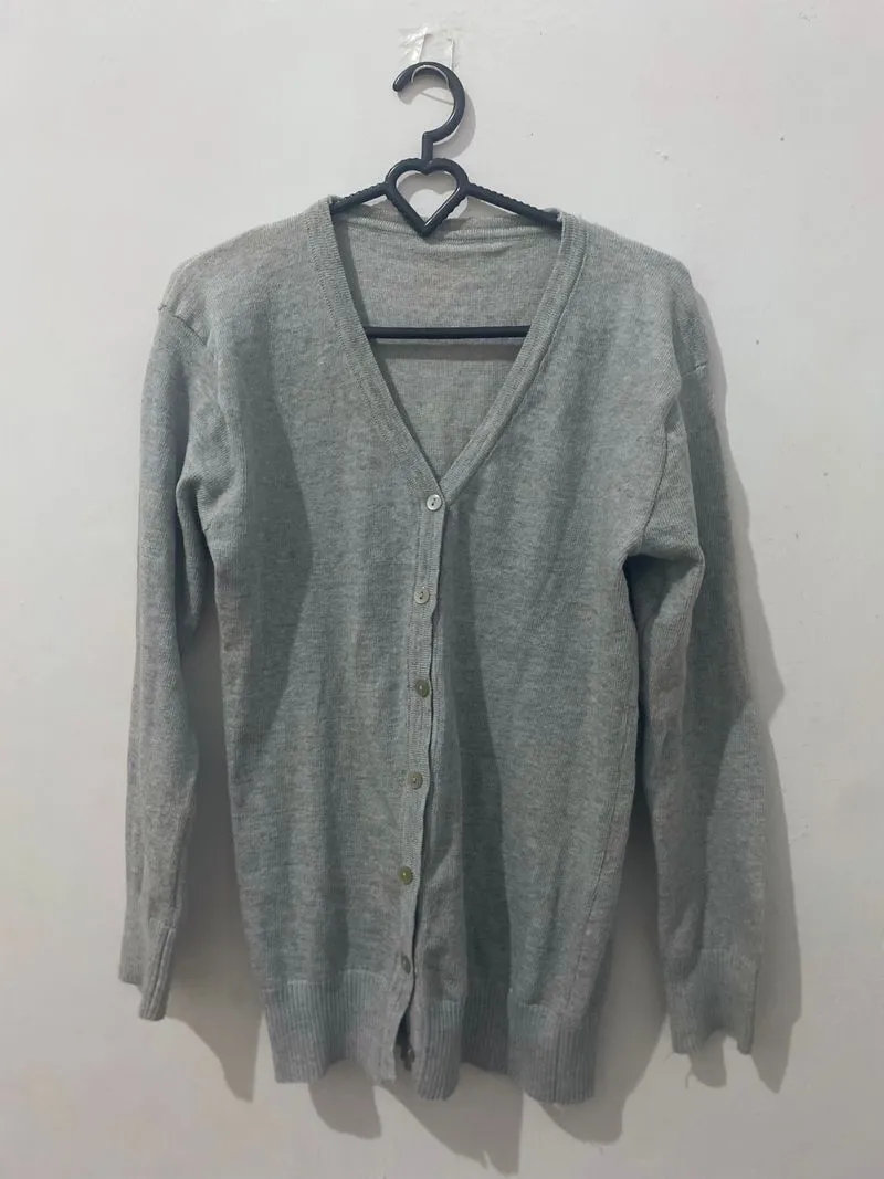 Casual Cardigan Wanita gray photo 1
