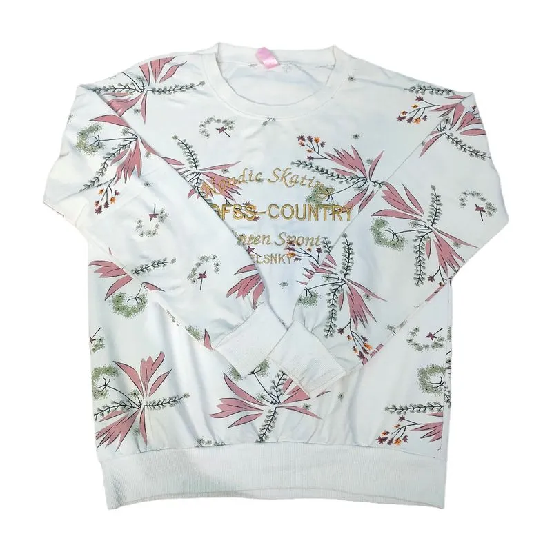 Casual Sweatshirt Wanita white pink photo 1