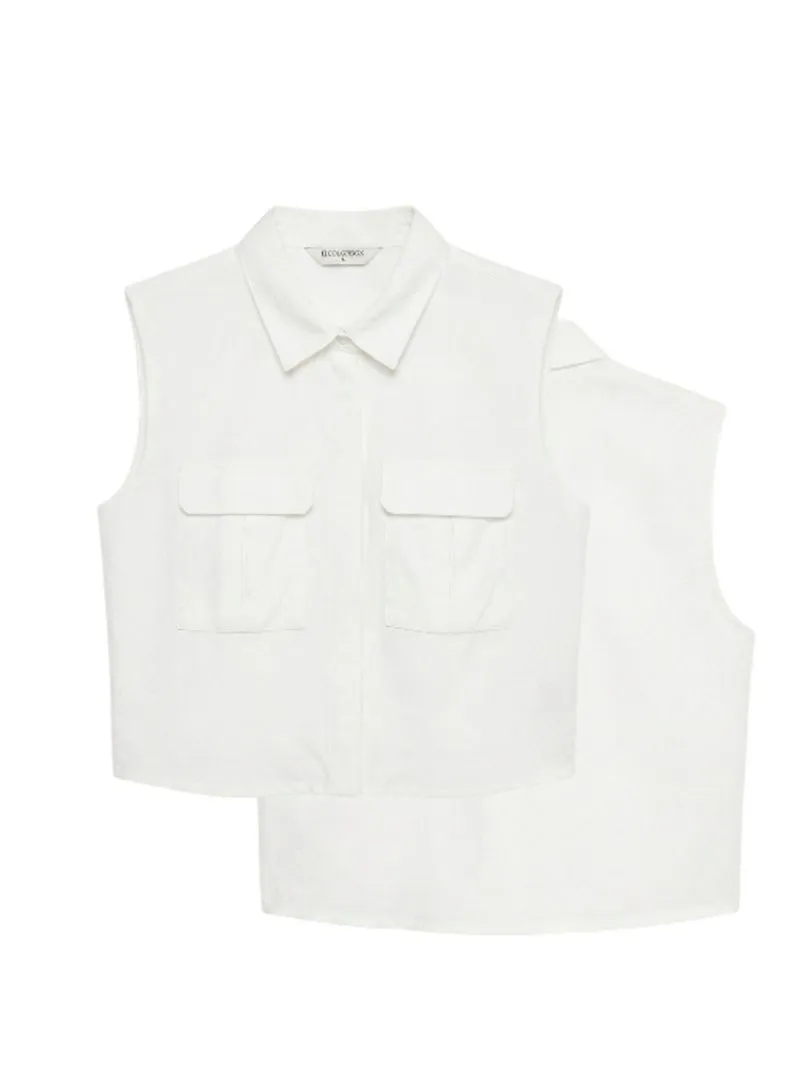 Colorbox Sleeveless Cargo Shirt 🤍 photo 1