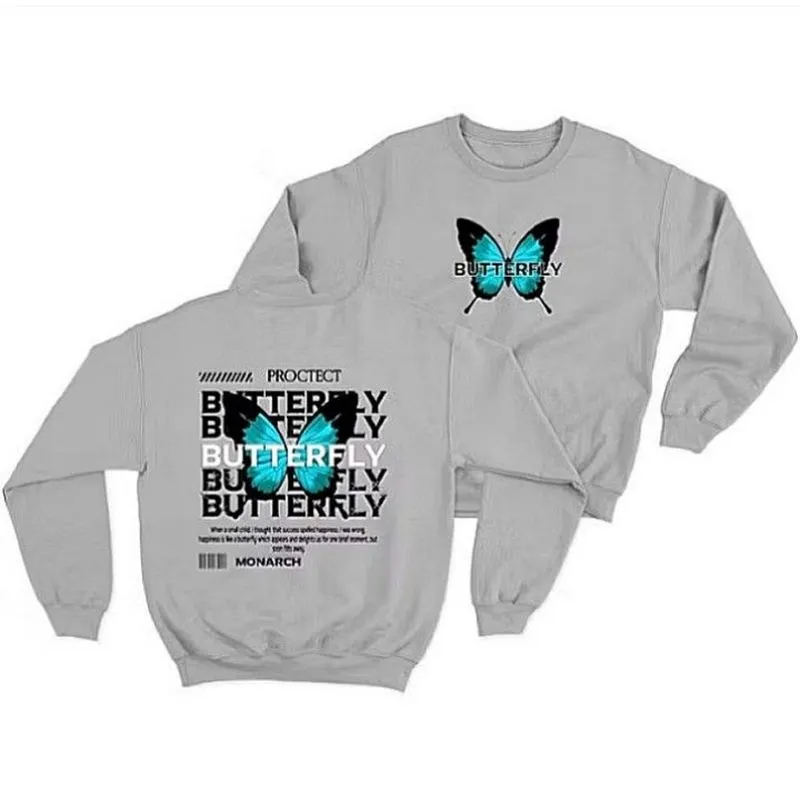 sweater BUTTERFLY tebal (NEW) sablon timbul photo 1