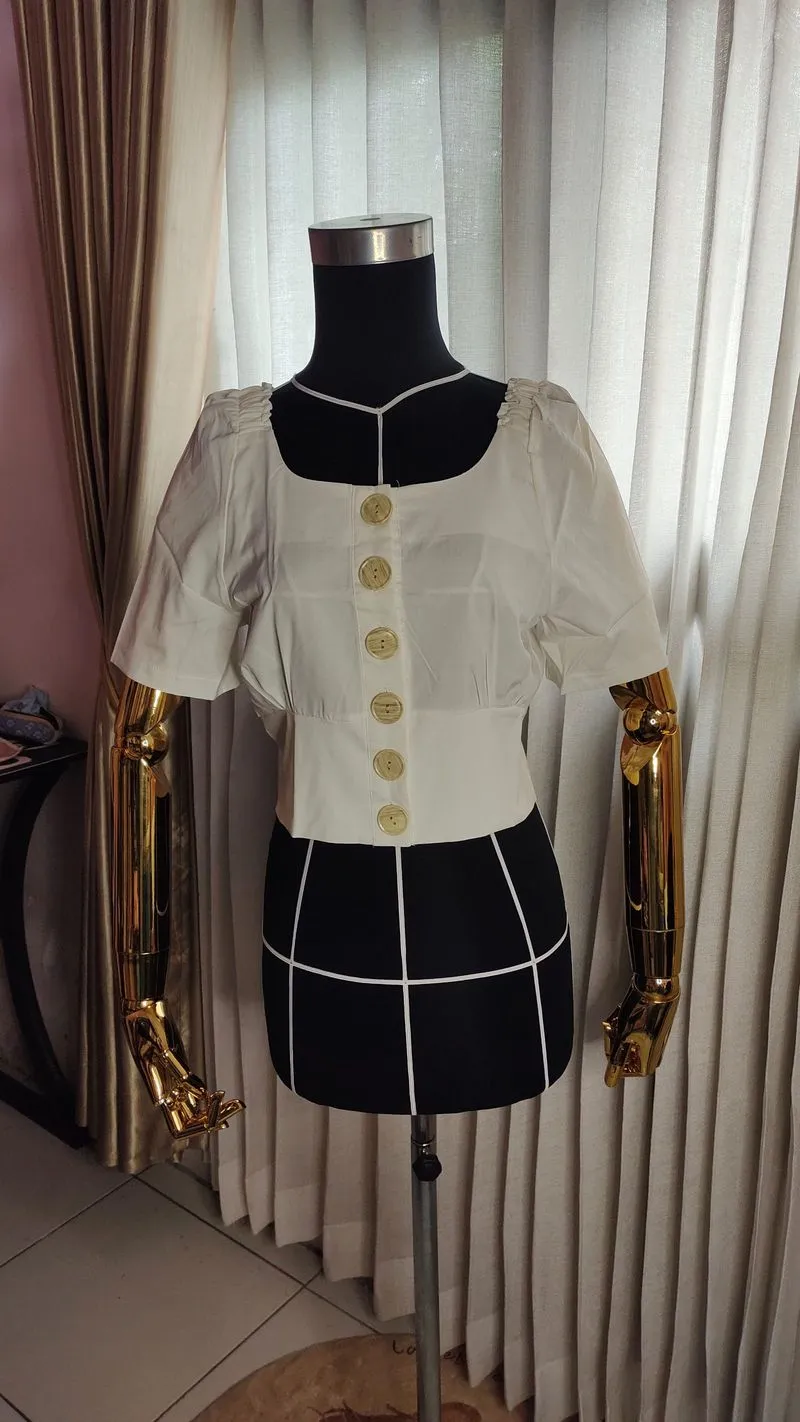 Blouse Wanita Crop Top White Onesize photo 1