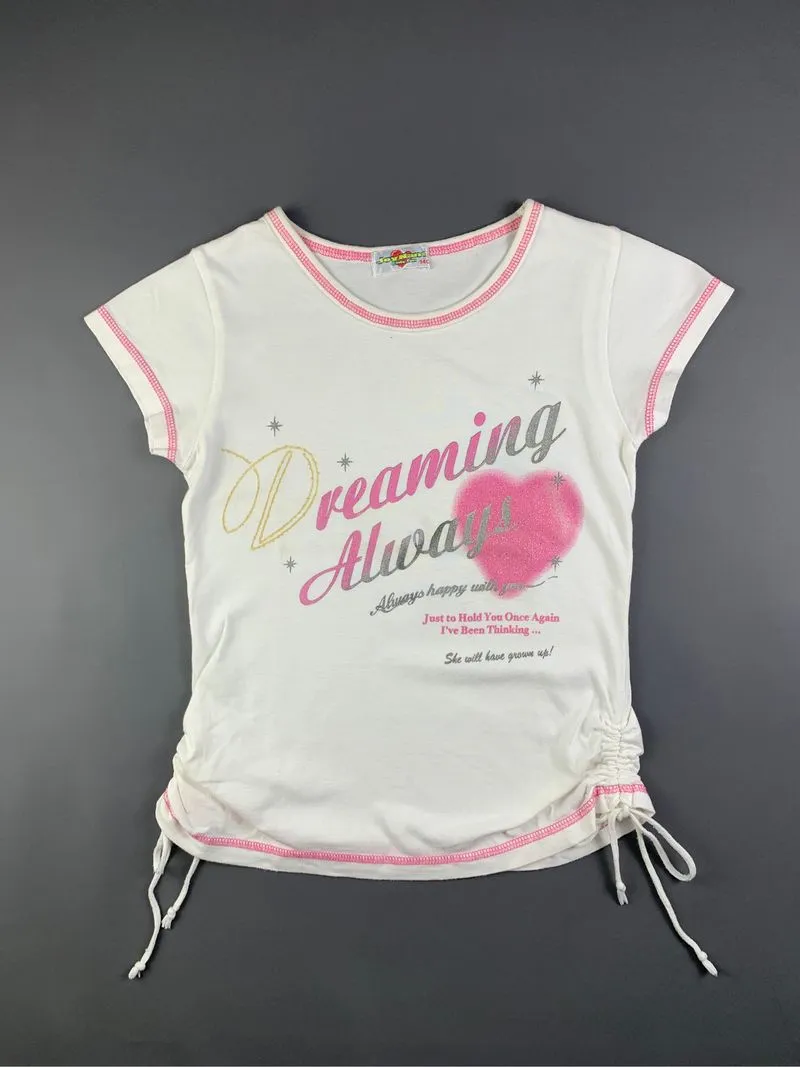 Joy Nana White Drawstrings Cute Poem Baby Tee (S) photo 1