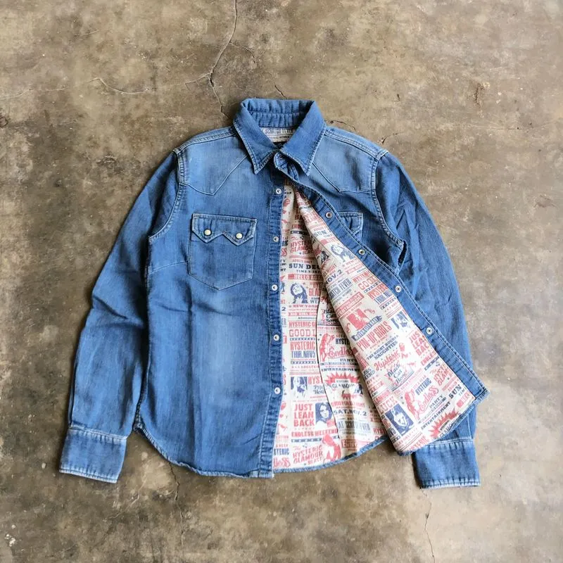 Vintage Hysteric Glamour Western Shirt Denim Blue Jeans photo 1